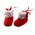 thumbnail image 5 of Seyurigaoka Infant Baby Girls Snow Boots Anti-Slip Sole Warm Winter Fur Lining Boots with Cute Bow, 5 of 7
