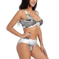 thumbnail image 2 of Daiia Moose Kissing Under Mistletoe Women's Bikini Set Two Piece Swimsuit High Waisted Bikini Adjustable Straps Bikini Perfect for Beach, Pool, and Summer Vacation-Small, 2 of 9
