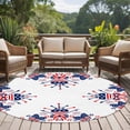 thumbnail image 5 of Independence Day Washable Round Area Rug 7 ft, American Flag Farmhouse, Soft Non Slip Rugs Stain Repellent Indoor Felt Carpet for Living Dining Room Bedroom Home Office, 5 of 9