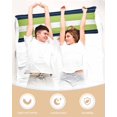 thumbnail image 4 of Navy Blue Green Stripe Pillow Cases Body Size, Smooth Satin Pillowcase for Hair and Skin, Modern Art Horizontal Striped Decorative Cooling Bed Pillow Covers with Zipper, 20x54 Inches, 4 of 5