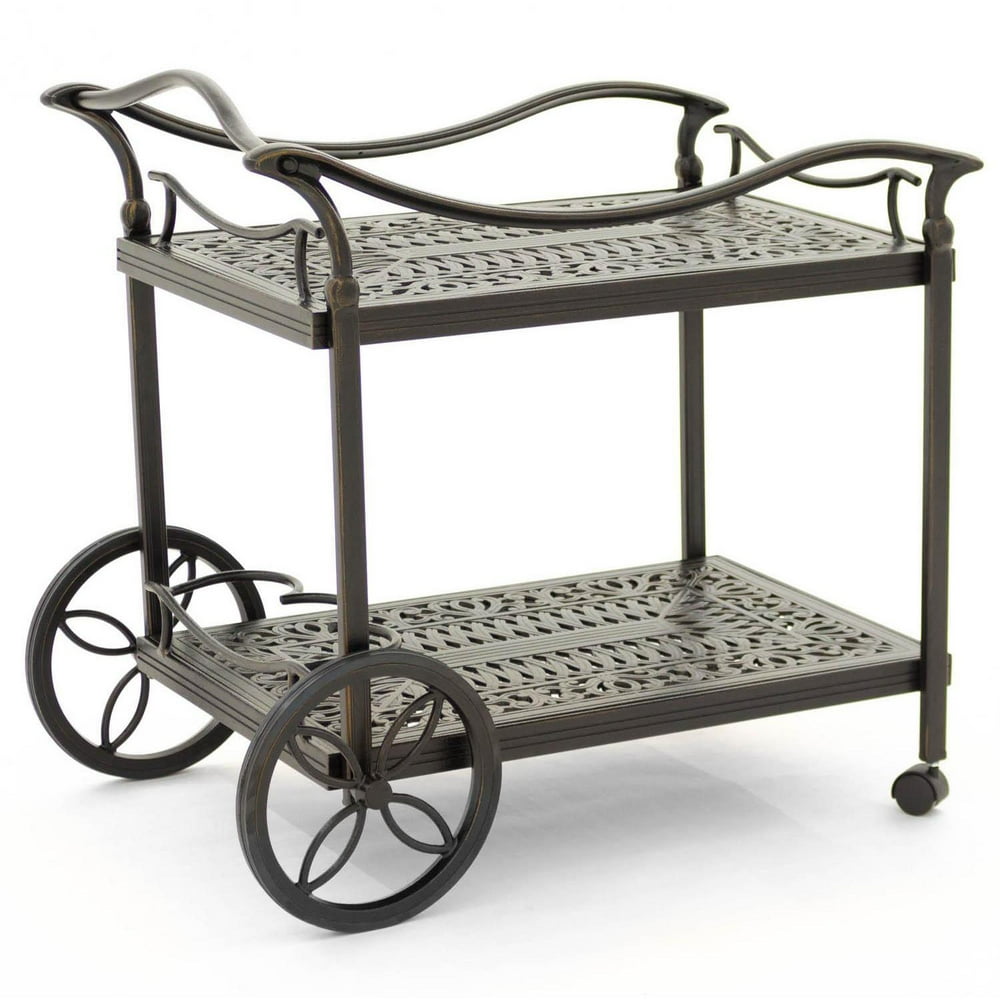 Villa Flora Cast Aluminum Patio Serving Cart By Lakeview Outdoor