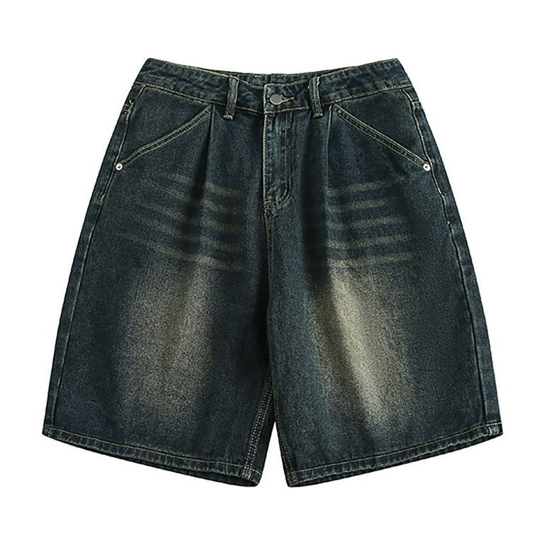 パンツ jentlouis Leather Pocket Baggy Shorts M Cargo Baggy Shorts Unisex Casual Vintage Grunge Pants Summer