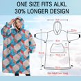thumbnail image 4 of Oversized Wearable Blanket Hoodie,Blue Red Checkered Pattern Sherpa Blanket Hoodie with Super Pockets,Super Warm Fuzzy Pullover for Women & Men, 4 of 6