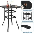 thumbnail image 3 of RONG-3 Patio Bar Table Tempered Glass, Height High Top Outdoor Pub Height Bistro Square Glass Side Table for Balcony Backyard Poolside, Black, 3 of 6