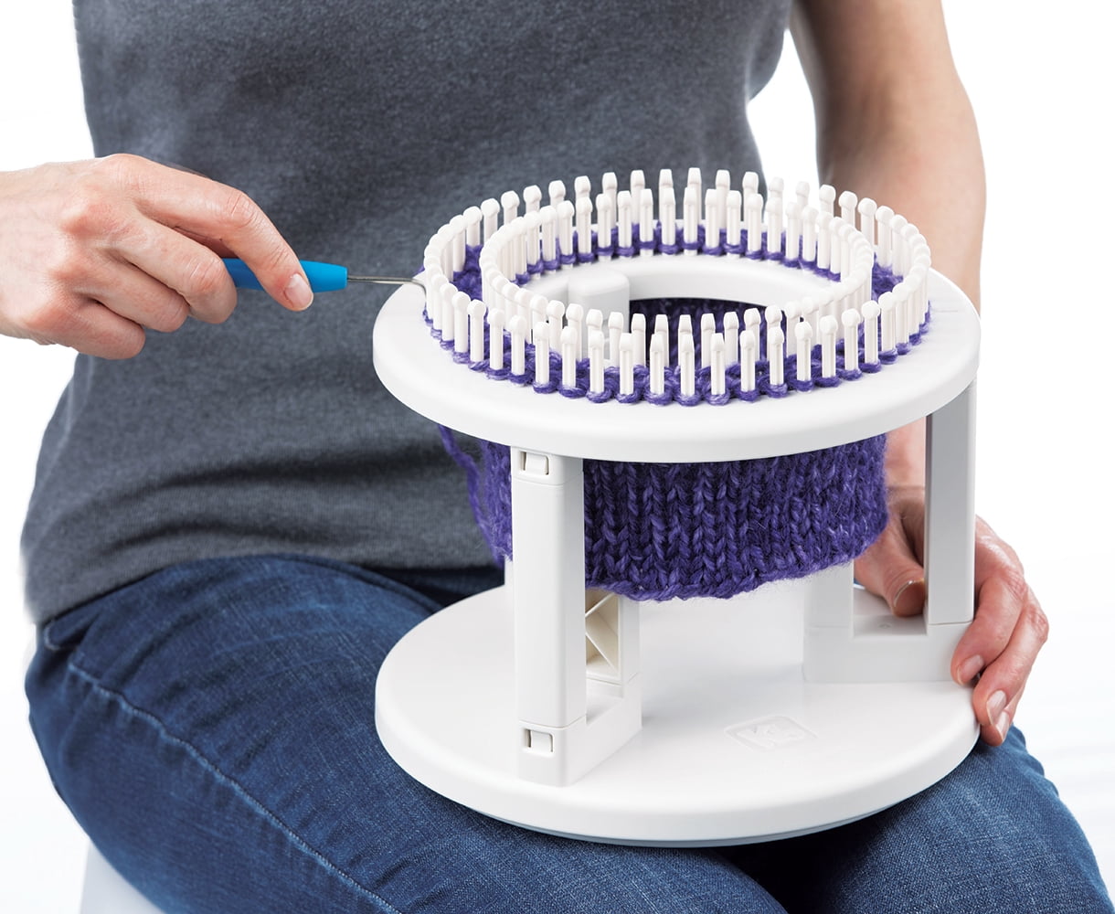 Authentic Knitting Board Rotating Double Knit Loom With Rotating Base, Double & Single Knitting