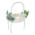 thumbnail image 1 of Cesta para niña de flores, cesta de encaje para , cesta tejida, elegante cesta de boda, cesta de flores de satén para banquete de Estilo A, 1 of 7