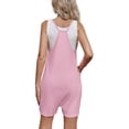 thumbnail image 4 of Maternity Women Solid Color Sleeveless Overalls Casual Loose Jumpsuit Shorts, 4 of 6