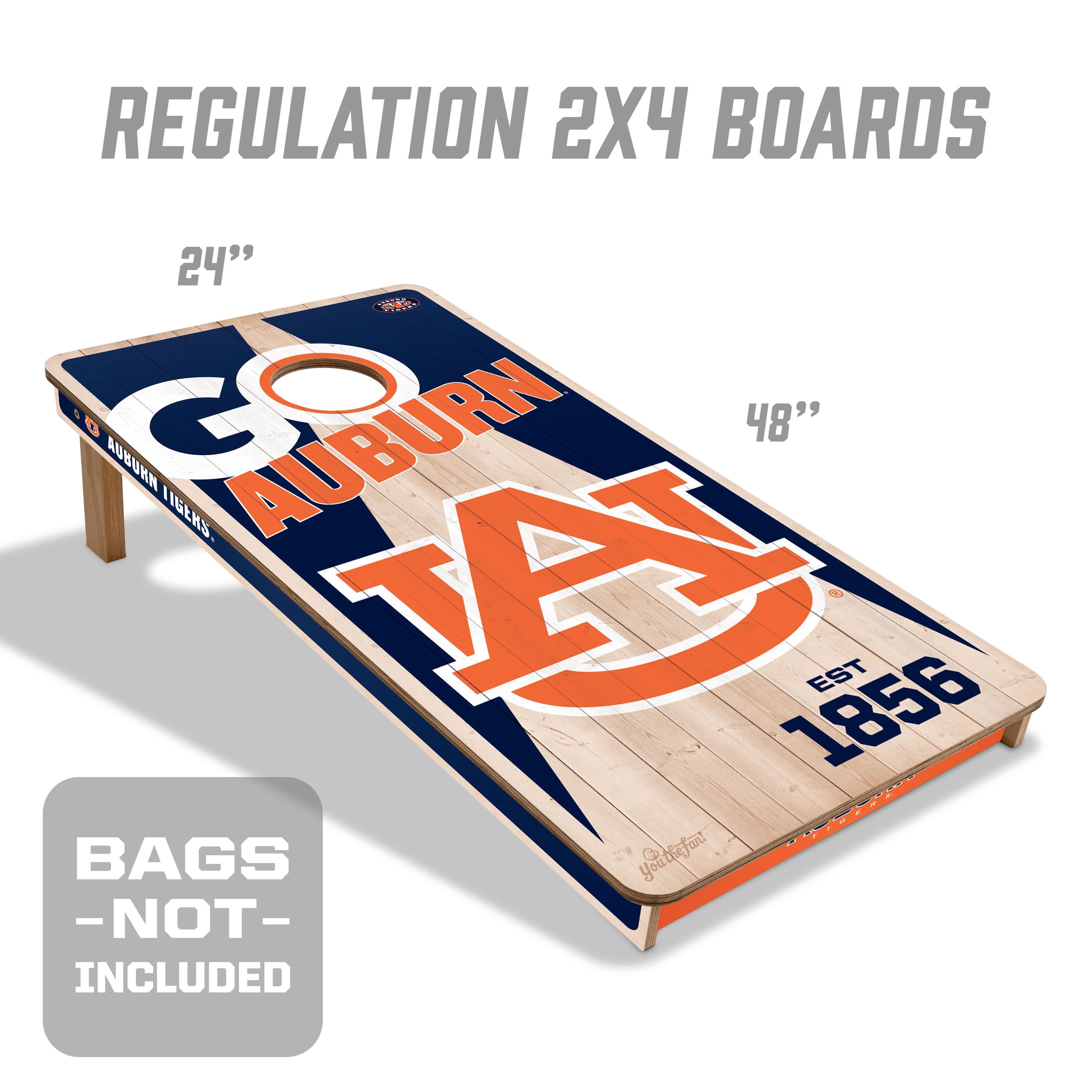 YouTheFan NCAA Auburn Tigers 2' x 4' Cornhole Game No Bags