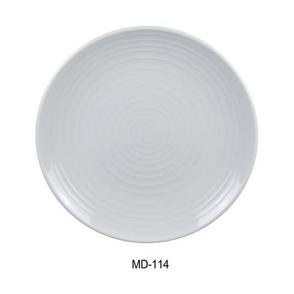 Yanco MD-114 13.5 in. Milando Round Plate - Melamine, White - Pack of 12
