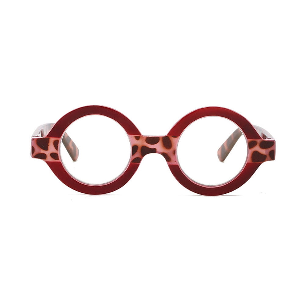 3 Pairs of Thick Blue Light Blocking Reading Glasses +3.0, Round Classic Plastic Red Tortoiseshell Readers 3.00 for women, Fashion Presbyopia Glasses +300 Strength