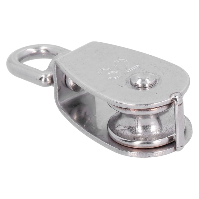 Bloque de polea giratoria de una sola rueda de 1,3 pulgadas, capacidad de carga de 250 kg, acero inoxidable 316 para cuerda de elevación de barcos