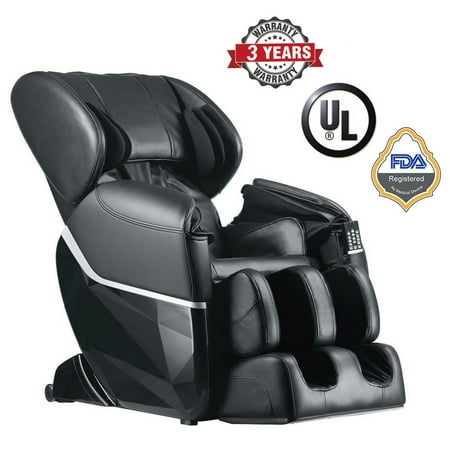 Zero Gravity Full Body Electric Shiatsu FDA Approved Massage Chair Recliner with Built-In Heat Therapy and Foot Roller Air Massage System Stretch