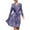Blue, variant on IROINNID Long Sleeve Dress for Women Long Sleeve V-Neck Lace Lacing Strap Makings Dress ,Red