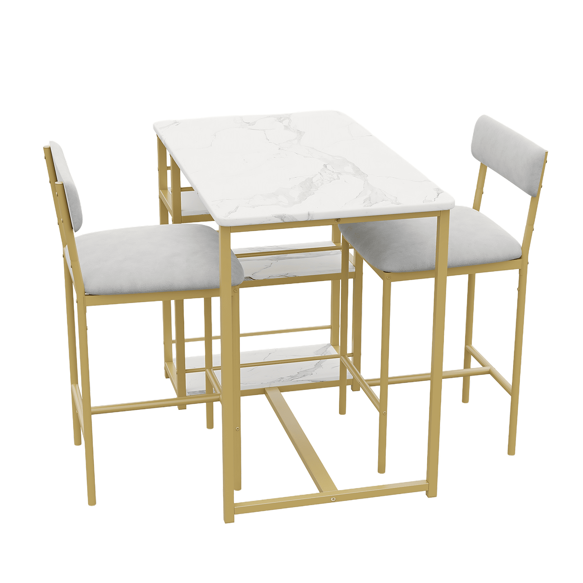 Kitchen Table Set,Dining Table and Chairs for 2,3 Piece Dining Room Table Set with 2 Upholstered Chairs,Bar Dining Table Set for Small Spaces,Apartment,Breakfast,Pub