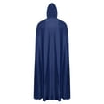 thumbnail image 4 of Mufeng Men's Renaissance Medieval Viking Lord Cloak Knight Warrior Hooded Long Cape Vampire Robe Navy Blue M, 4 of 5