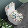 thumbnail image 3 of HELLHERO Toilet Seat Cover Set Stretch Toilet Seat Cover & Pack of 2 for Indoor Home Stretchy Fabric Elastic Bottom, Hummingbirds and Floral Print, 3 of 7