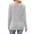 thumbnail image 2 of LIaqionyy Women's Sweater V Neck Tunic Tops Lightweight Dressy Loose Work Pullover Casual Blouse Fall Clothes, 2 of 6