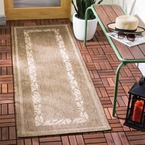Safavieh Courtyard Elija Botanical Indoor/Outdoor Runner Rug, Brown/Natural, 2'3" x 6'7"