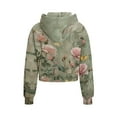 thumbnail image 2 of Uourmeti Retro Butterfly Flowers Half Zip Sweatshirts for Girls with Pocket Trendy Fall Pullover Lightweight Comfy Top for Daily Wear School Sports Size 5-6, 2 of 7