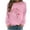 Pink, variant on asdoklhq Vintage Valentine's Day T-Shirts for Women Long Sleeved Round Neck Sweatshirt Fashionable and Casual Hooded Sweatshirt Top White XL