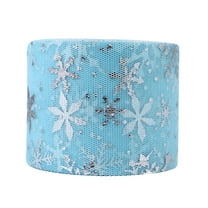 Gymnture Blue Glitter Snowflake Tulle Roll - 25 Yards x 6cm