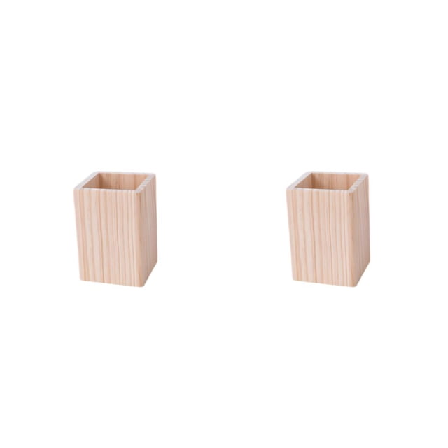 Tholdsy Wooden Pencil Stationery Organizer, Square Cup Desk Decoration, Holder, Black Walnut Wood, for Stationery, Make Type3 NO3