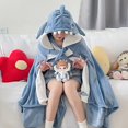 thumbnail image 4 of Halloween Shark Blanket Hoodie Adult Wearable Blanket Super Soft Cozy Shark Shawl Cape Type Hooded Robe Air Conditioning Blanket Nap Pajamas, Free Size,E, 4 of 8