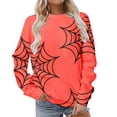 thumbnail image 1 of 2023 Chandail en Molleton Mode pour Femmes 50 % de Réduction Liquidation Chandail en Molleton Classique Imprimé Halloween Col Rond Manches Longues Ample, 1 of 4