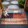 thumbnail image 4 of 2x3 Door Mat Rug, American Flag Vintage Non-Skid Rubber Backing Large Rectangle Rugs - Living Room Bedroom Home Office, Farmhouse Baseball Blue Red Indoor Floor Mat Carpets Washable Rug, 4 of 9