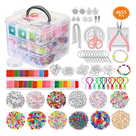Bracelet Making Kit, 3352pcs Beads Assorted Styles Rich Colors Box Packed Jewelry Making Supplies for Family Kids Beginners