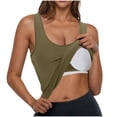 thumbnail image 3 of UPPADA Tank Tops for Women with Built in Bra 2025 Casual Scoop Neck Sleeveless Tee Summer Basic Workout Top Camisole Tops,Tank Top for Women Army Green,M, 3 of 6