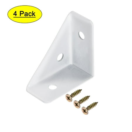 

Uxcell Corner Brackets Cold Rolled Steel Braces White 1.5 x 1.5 x 0.75 4Pcs