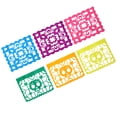 thumbnail image 4 of EeaseMX Papel picado no tejido con estampado de calavera mexicana, 6 paneles multicolor (naranja, amarillo, verde, rosa, rojo, azul y morado), 4 of 8