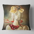 thumbnail image 2 of Designart Girl with Surreal Hat - Abstract Portrait Throw Pillow - 16x16, 2 of 5
