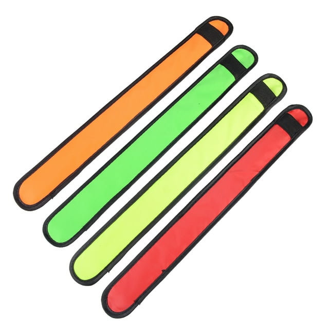 MasteelfCA 4 Pcs Bracelet Lumineux à Pression LED Bracelet de Course de Nuit Bracelet à Pression (Rouge, Vert, Orange, Jaune)