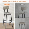 thumbnail image 3 of Noble House Round 3-Piece Bar Set, Pub Table with Shelf & 2 Upholstered Stools, Industrial Small Space Design, Grey, 3 of 12