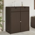 thumbnail image 1 of vidaXL Garden Storage Cabinet Brown 105x55x113 cm Poly Rattan, 1 of 5