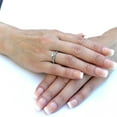 thumbnail image 5 of Womens 4x4mm Round Clear CZ Stainless Steel Small Delicate Band Wedding Ring Set - Size 5, 5 of 8