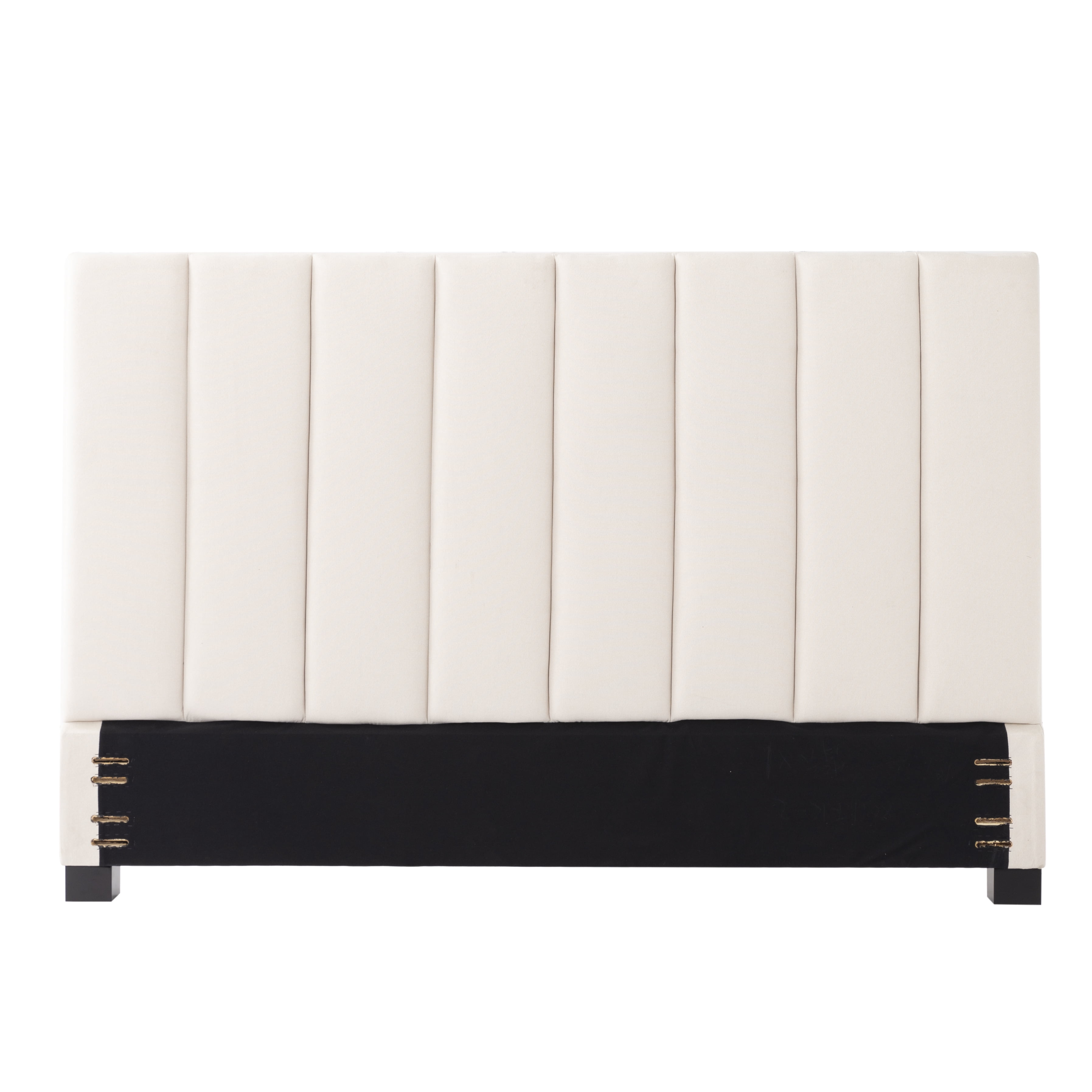 Gewnee King Size Linen Upholstered Panel Headboard, Contemporary Bedroom Furniture, Beige