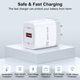 thumbnail image 4 of USB Charger Block, 2PACK 18W Type C Charger Fast Charging Brick with 10FT USB C Cable Fast Charging Cable Type C Cable, USB Wall Charger Android Charger USB Plug USB Blcok[White], 4 of 7