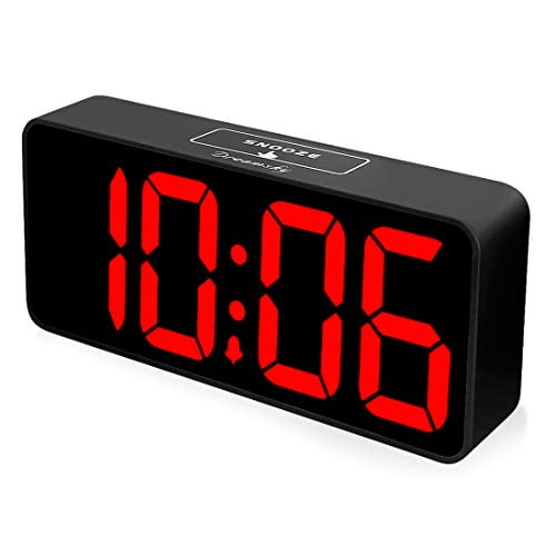 DreamSky Grand Réveil Numérique avec Port USB pour Chambre - Variateur Entièrement Réglable, Batterie de Secours, 12/24h, Répétition, Volume d'Alarme Réglable, Grand Réveil de 8,9 Pouces pour Vis
