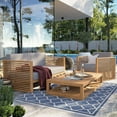 thumbnail image 2 of Modway Carlsbad 3-Piece Teak Wood Outdoor Patio Set in Natural and Gray, 2 of 14