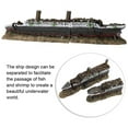 thumbnail image 4 of NANMELX Aquarium Sunken Ship Decorations Large Resin Shipwreck 15in Fish for Tank Orname, 4 of 8