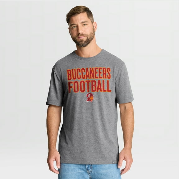 Men's Fanatics Heather Gray Tampa Bay Buccaneers First Down Tribute Tri-Blend T-Shirt