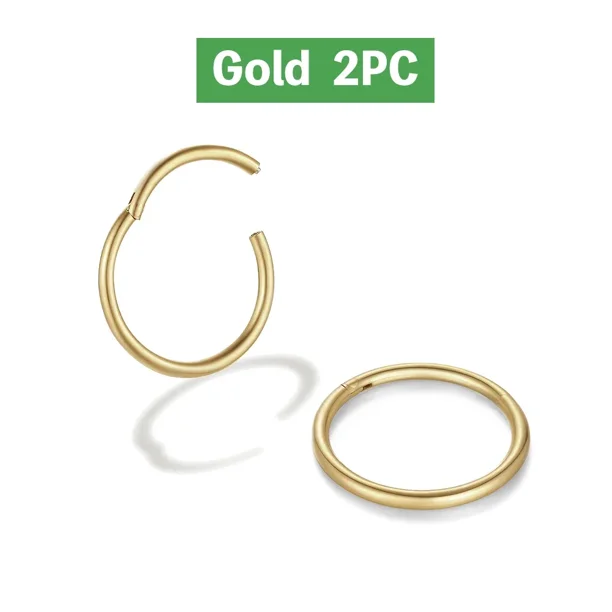 Mariasz-Anillo de nariz clásico minimalista de acero inoxidable 316L para hombres y mujeres, pendientes de aro, hélice para el tabique, joyería para Piercing en la oreja, 18G
