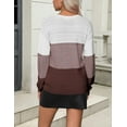 thumbnail image 5 of Zeagoo Womens 2025 Fall Pullover Sweaters Batwing Long Sleeve Ribbed Knitted Pullovers Crochetd V Neck Top, 5 of 6