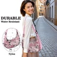 thumbnail image 4 of Lightweight Hobo Bag featuring Abstract Floral Watercolor Design Adjustable Strap Smooth Zipper Nylon Material Suitable for Daily Use and Outdoor Activities, 4 of 5
