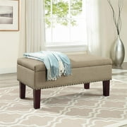 Better Homes and Gardens Round Tufted Storage Ottoman with Nailheads