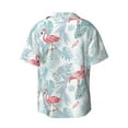 thumbnail image 2 of Wukai Tropical Flamingo Men's Casual Short-Sleeve Button Down Shirt - Lightweight Summer Dress Shirt for Daily Wear-Large, 2 of 7