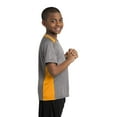 thumbnail image 3 of Sport-Tek Youth Heather Colorblock Contender Tee-M (Vintage Heather/ Gold), 3 of 5